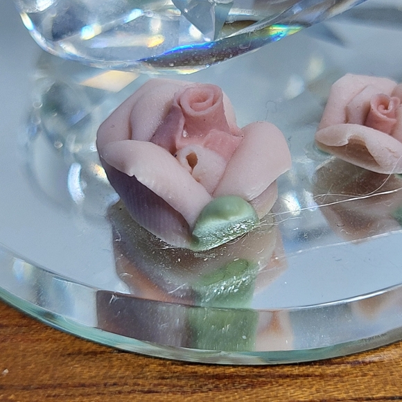 Vintage Minature Crystal Swan on Mirror Figurine - Picture 10 of 17